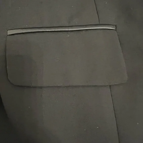 Pink Tartan Wool Sleeve Blazer with Faux Leather Accents - Size 4/34 - Picture 4 of 5